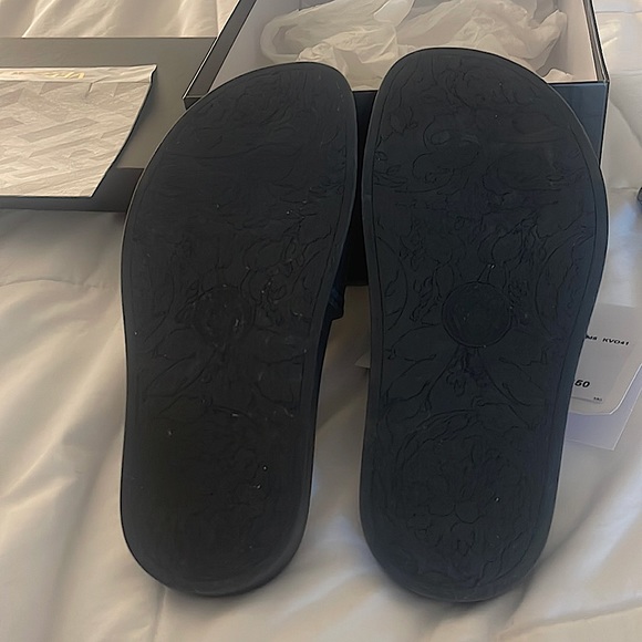 VERSACE SANDALS WITH GOLD MEDUSA AND BLACK WITH BOX, ID, TAGS, AND BAG - Picture 5 of 14